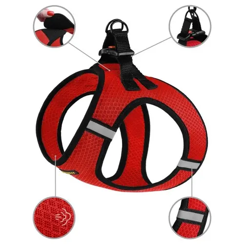 Bronzedog Mesh Vest шлея для собак S - з 3D сітки, червона (2007033026340)