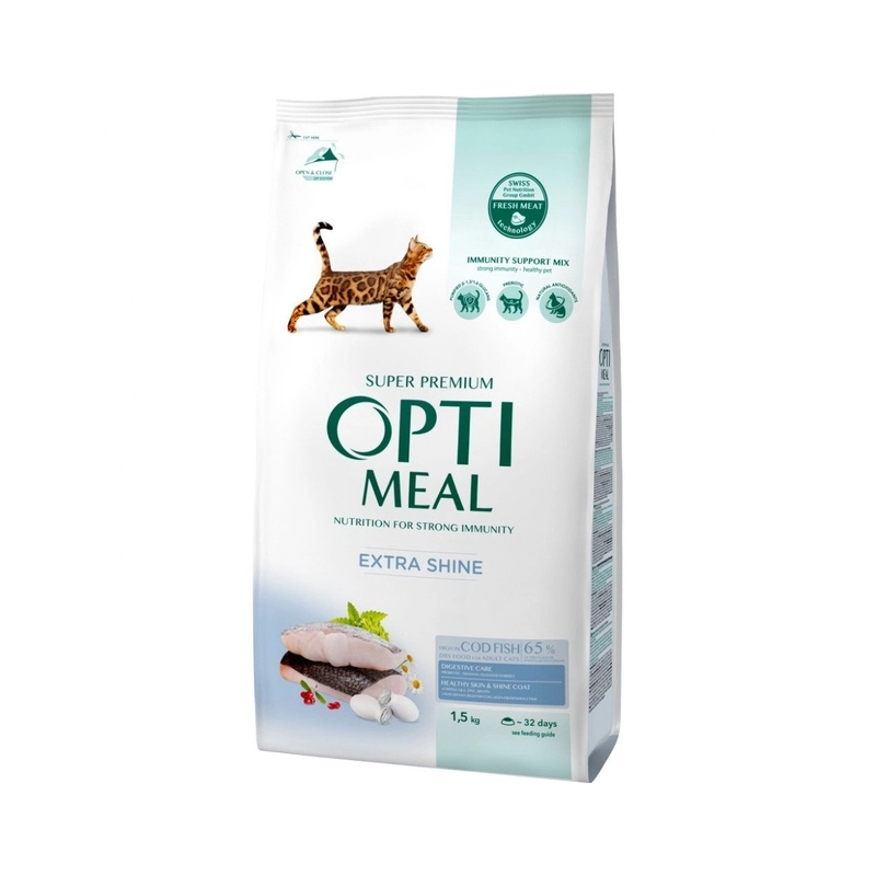 Optimeal сухий корм для котів 1.5 кг - з тріскою (4820215369657) 