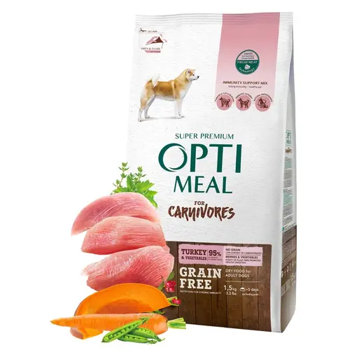 Optimeal for Casnivore Turkey СУХИЙ КОРМ Супер-преміум собаки (з індичкою та овочами) 1.5 кг
