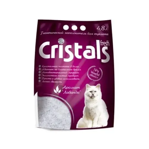 CRISTALS Fresh наповнювач для котячого туалету 4.8 л - силікагелевий, з ароматом лаванди (6930009507023)