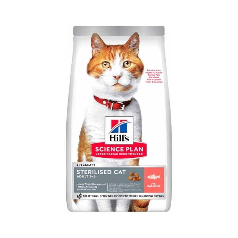Hill's SP Feline Adult Sterilised Cat With Salmon сухой корм для стерилизованных кошек 0.3 кг - с лососем (052742071367) 