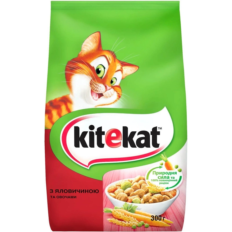 Kitekat СУХИЙ КОРМ Економ коти (з яловичиною та овочами) 300 г 