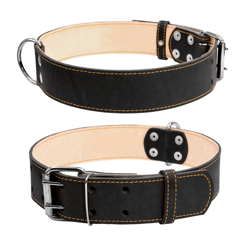 CoLLaR нашийник для собак XL - подвійний, шкіряний, чорний (4820082492120)  - фото 2