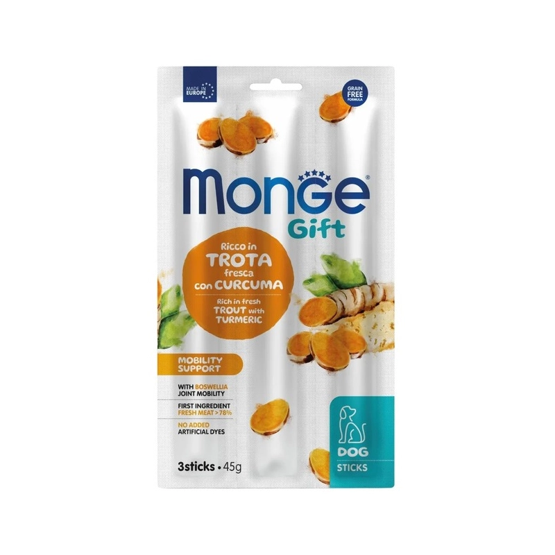 Monge Gift STICK MOBILITY Trout with Turmeric ЛАСОЩІ Супер-преміум собаки (з фореллю та босвелією) 45 г 