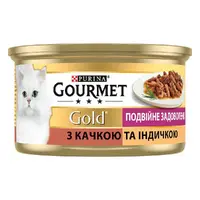 Gourmet Gold ВОЛОГИЙ КОРМ Преміум коти (з качкою та індичкою) 85 г  - фото 1