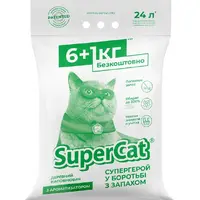 SuperCat наповнювач для котячого туалету 6 кг + 1кг - з ароматизатором (4823089324548) 