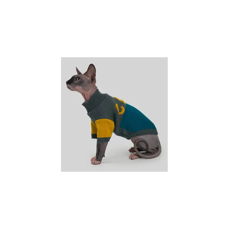 Dogs Bomba CAT светр для котів 4 - в'язаний, зелено-сірий (2000000054155) 