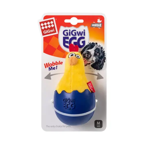 GiGwi Basic Курча-неваляшка іграшка для собак 14 см - з пищалкою (4823089351391)