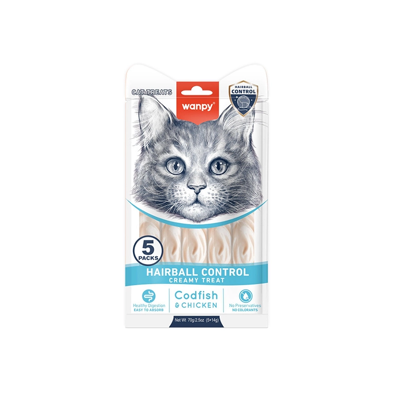 Wanpy Hairball Control Creamy Treat ЛАСОЩІ Premium коти (для виведення шерсті) 14 г 