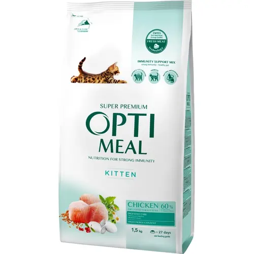 Optimeal Kitten сухий корм для котів 1.5 кг - з куркою (4820215369664)