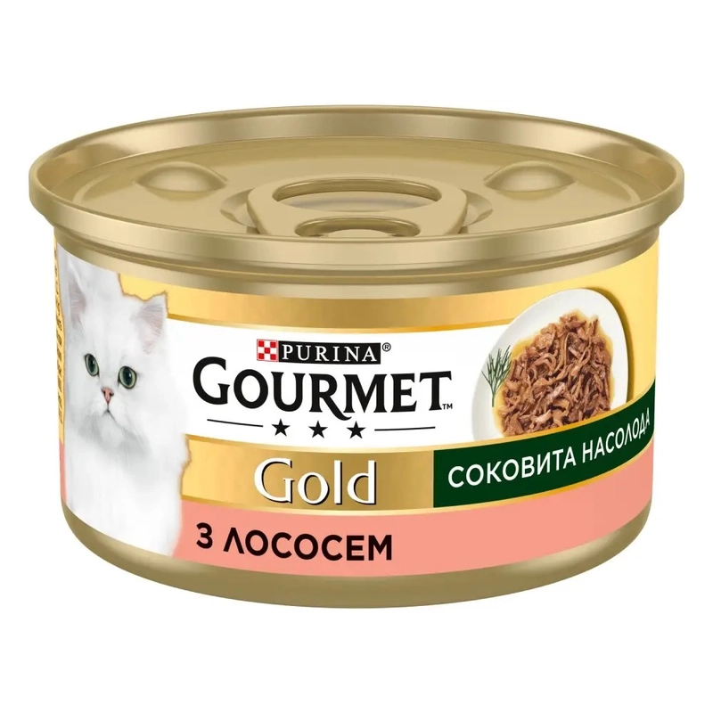 Gourmet Gold ВОЛОГИЙ КОРМ Преміум коти (з лососем) 85 г 