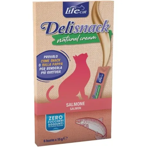 Lifecat Cream snack лакомство для кошек 15 г - с лососем (8034105424241)