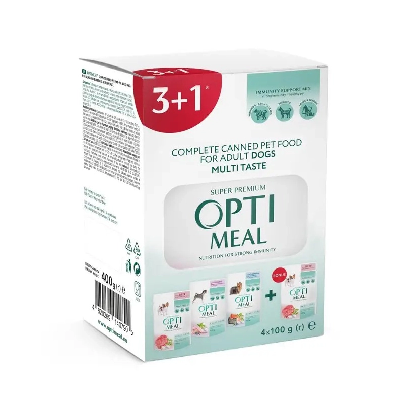 Optimeal Super Premium ADULT multi Taste ВОЛОГИЙ КОРМ Супер-преміум собаки (мульті смак) 400 г 