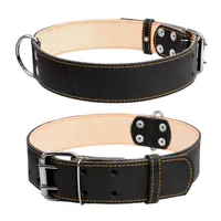 CoLLaR нашийник для собак XL - подвійний, шкіряний, чорний (4820082492120)  - фото 2