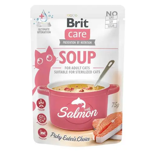 Brit Care Adult Soup ВОЛОГИЙ КОРМ Супер-преміум коти (суп з лососем) 75 г