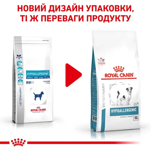 Royal Canin Veterinary Hypoallergenic S СУХИЙ КОРМ-ДІЄТА Холістік собаки (з м'ясом) 1 кг