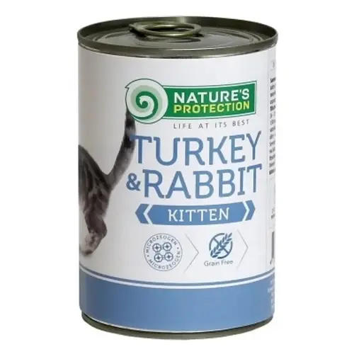 Nature's Protection Kitten Turkey&Rabbit вологий корм для кошенят 400 г - з індичкою та кроликом (4771317246349)