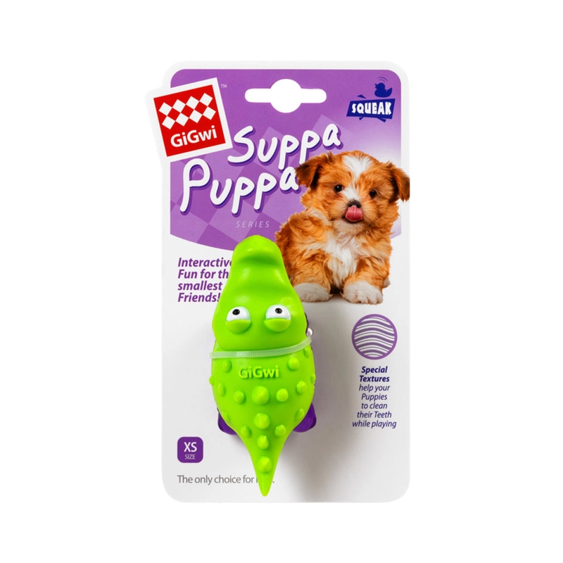 GiGwi Suppa Puppa Крокодильчик іграшка для собак 9 см - з пищалкою, гумова (4823089351520) 