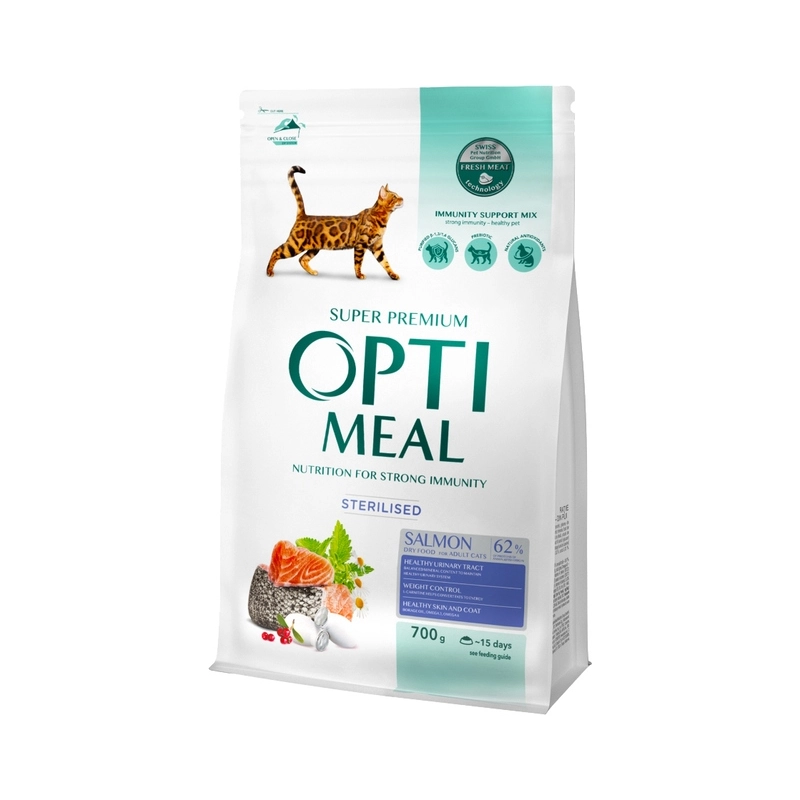 Optimeal Sterilised СУХИЙ КОРМ Супер-преміум коти (з лососем) 700 г 