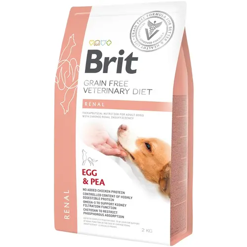 Brit VETERINARY DIETS Grain-Free RENAL Egg & Pea СУХИЙ КОРМ Холістік собаки (з хронічною нирковою недостатністю) 2 кг