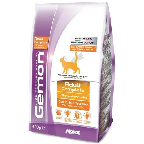 Gemon Cat Adult Complete сухий корм для котів 400 г - з куркою та індичкою (8009470297004)