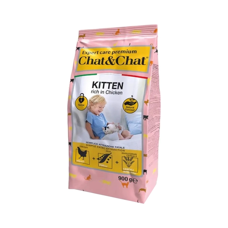 Gheda Chat&Chat Expert сухий корм для кошенят 900 г - з куркою (8001541607767)  - фото 4