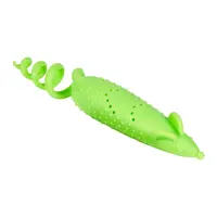 GiGwi Refillable Catnip Мишка іграшка для котів 16.5 см - з котячою м'ятою, гумова, зелена (4823089353050)  - фото 1