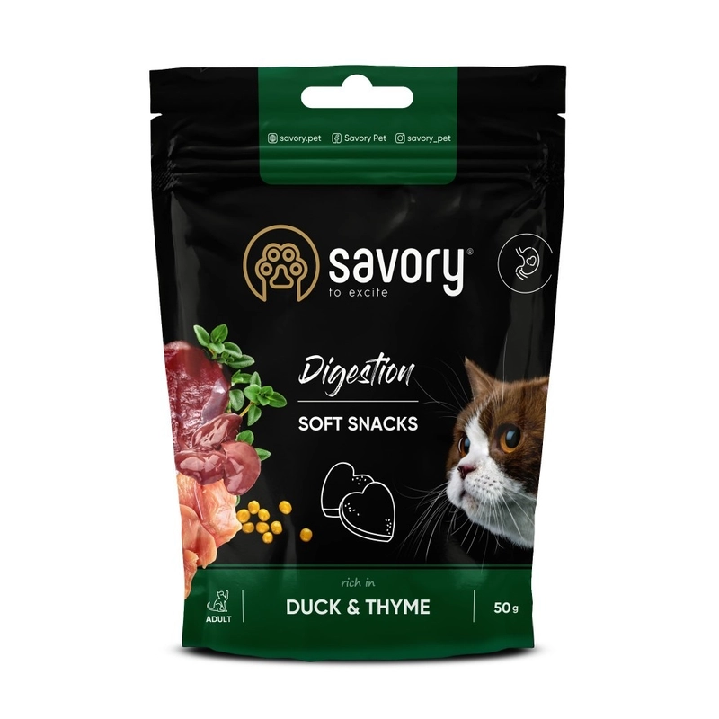 Savory Digestion Soft Snacks ЛАСОЩІ Холістік коти (для покращення травлення) 50 г 