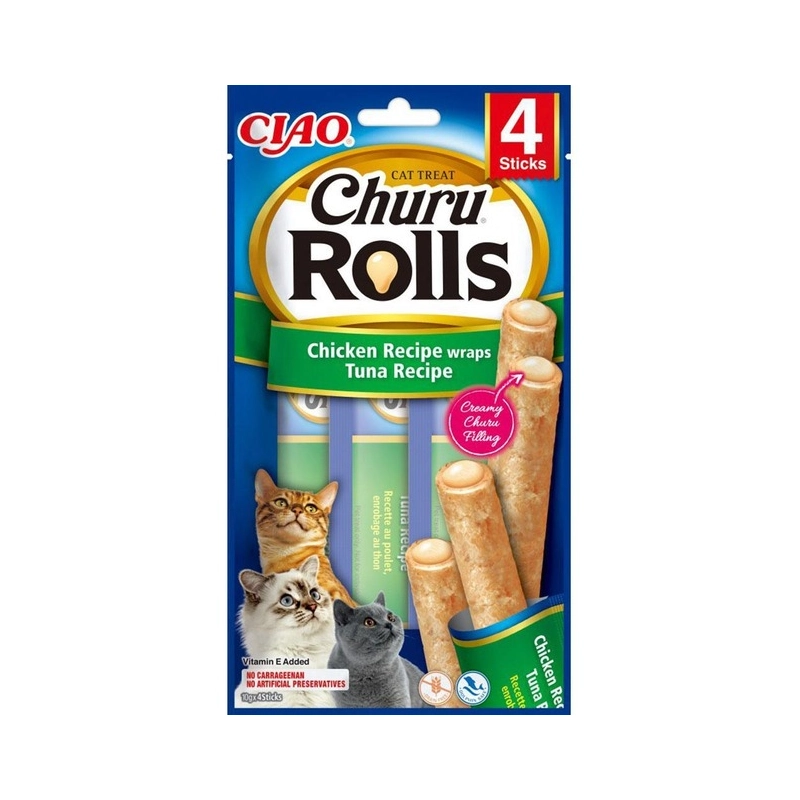 Inaba Ciao Churu Rolls ЛАСОЩІ Холістік коти (з куркою та тунцем) 10 г 