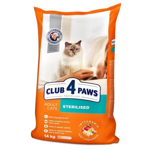 Club 4 Paws Premium Sterilised сухий корм для стерилізованих котів 14 кг - з куркою (4820083909665)