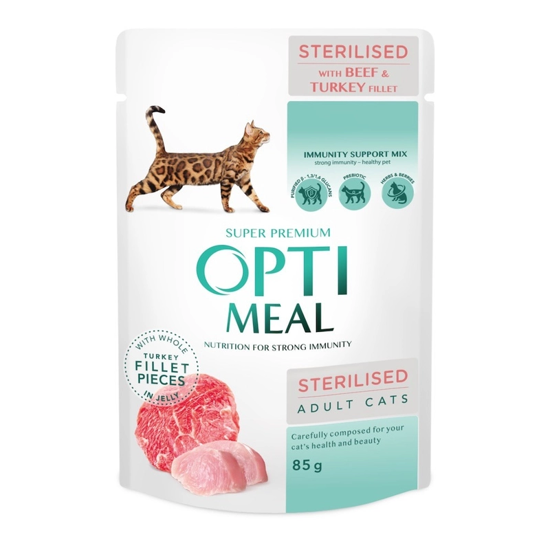 Optimeal Sterilised ВОЛОГИЙ КОРМ Супер-преміум коти (стерилізовані) 85 г 