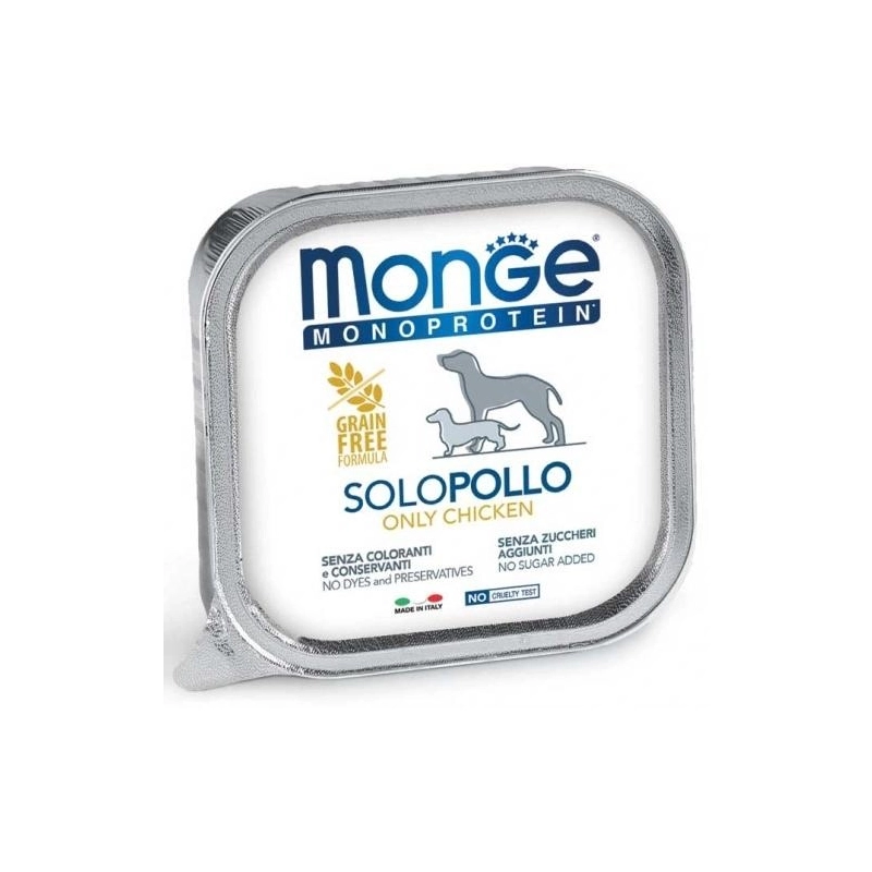 Monge MonoProtein SOLO Chiken монопротеиновый влажный корм для собак 150 г - с курицей (8009470014137) 