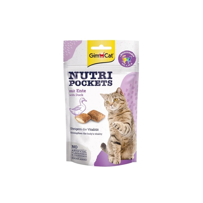 GimCat Nutri Pockets ЛАСОЩІ Супер-преміум коти (з качкою та мультивітамінами) 60 г 