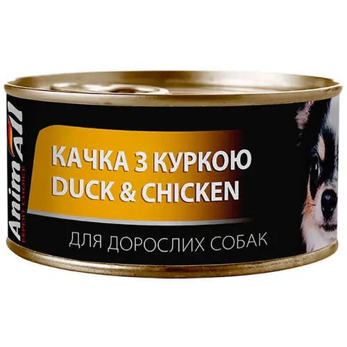 AnimAll ADULT Duck & Chiken in Jelly вологий корм для собак 85 г - з качкою та куркою в ніжному желе (4820224501420)