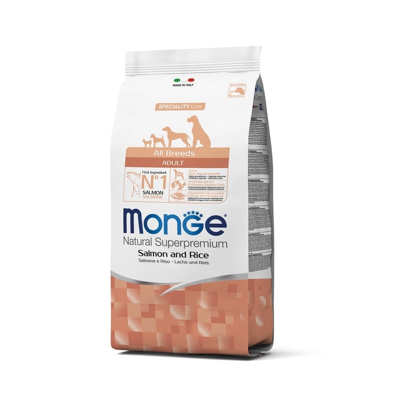 Monge ALL BREED ADULT Salmon and Rice СУХИЙ КОРМ Premium собаки (з лососем та рисом) 2.5 кг 