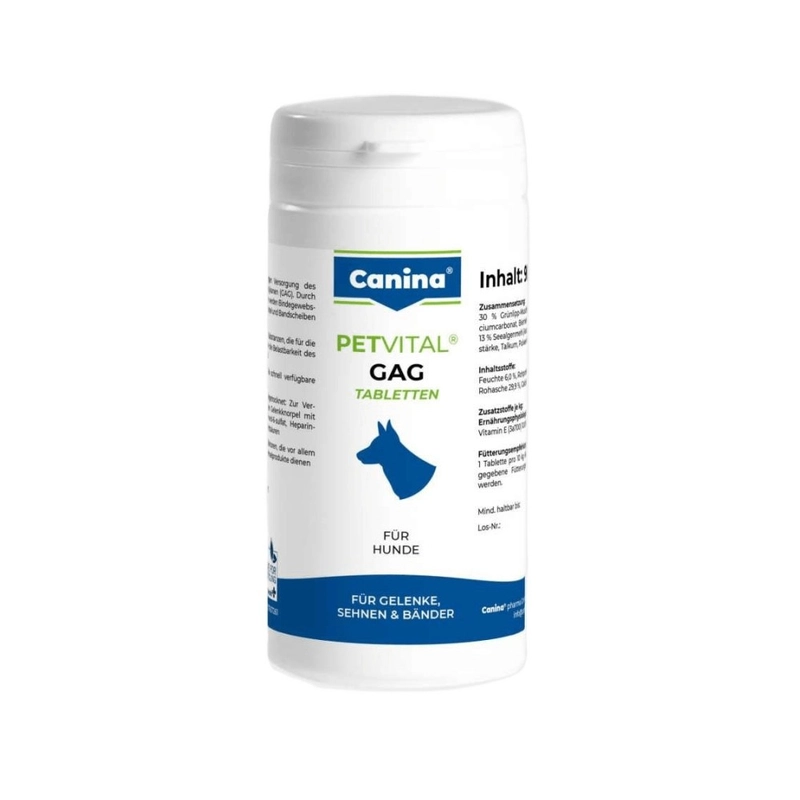 Canina Petvital GAG вітаміни для собак для суглобів та тканин 1 таблетка - глюкозамін з екстрактом мідій (4027565723300) 