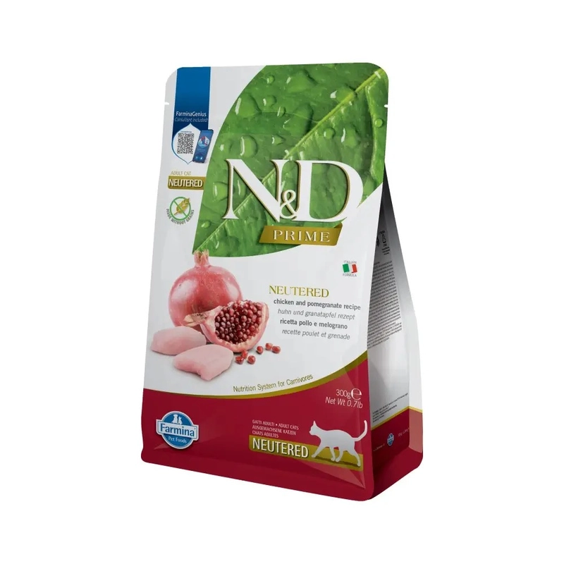 Farmina N&D Prime GF Neutered Chicken&Pomegranate сухий корм для стерилізованих котів 300 г - з куркою та гранатом (8010276030450) 