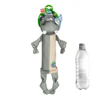 GiGwi ECO FRIENDZ Бегемот іграшка для собак 39 см - з пляшкою з пищалкою (4823089351643) 