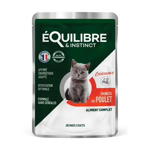 Equilibre&Instinct Poulet Kitten ВОЛОГИЙ КОРМ Економ кошенята (з куркою) 85 г