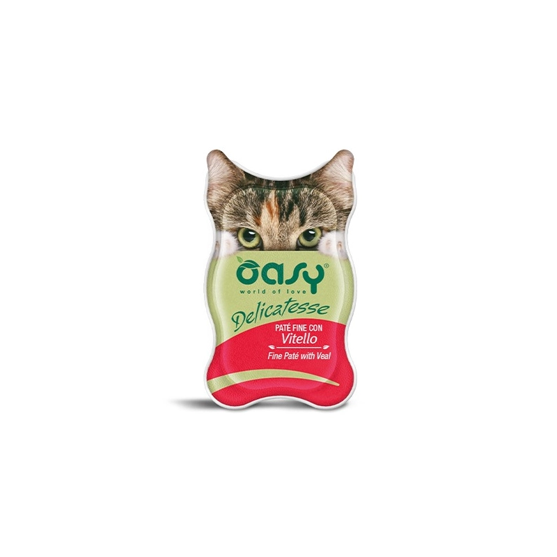 Oasy Cat вологий корм для котів 85 г - з телятиною (8053017342245) 