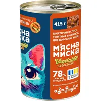 Мясная Миска влажный корм для кошек 415 г - с телятиной в соусе (4820255192161)  - фото 1