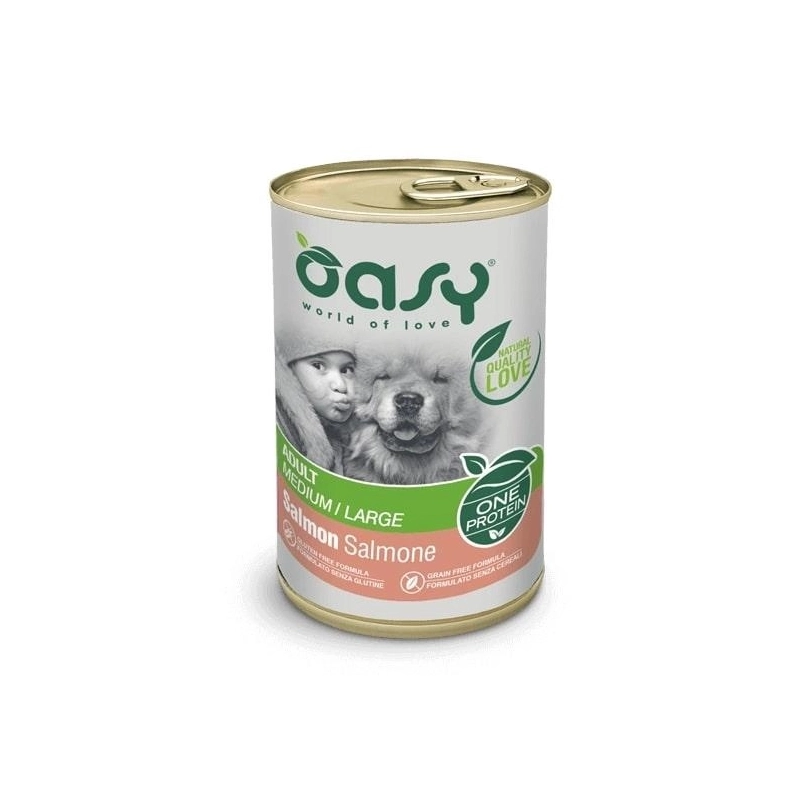 Oasy OAP Adult Medium/Large влажный корм для собак средних и крупных пород 400 г - с лососем (8053017342344) 