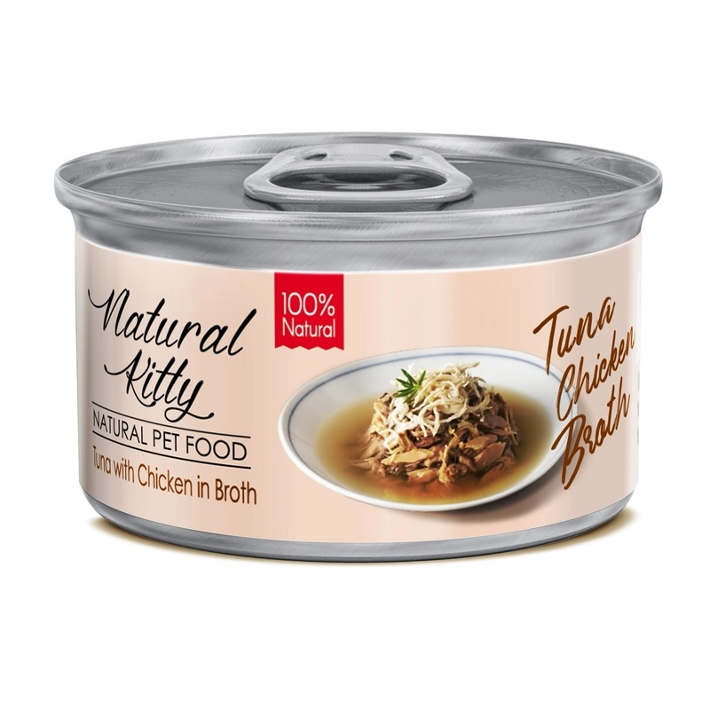 Natural Kitty natural pet food ВОЛОГИЙ КОРМ Холістік коти (тунець з куркою) 80 г 