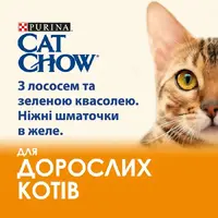 Cat Chow Adult влажный корм для кошек 85 г - с лососем и зеленой фасолью в желе (7613036595063)  - фото 2