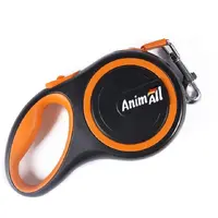 AnimAll повідець-рулетка для собак великих порід L - до 50 кг, помаранчево-чорний (2000981099244) 
