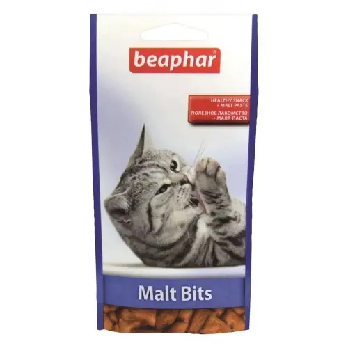 Beaphar Malt Bits ЛАСОЩІ Преміум коти (для виведення шерсті з котячою м'ятою) 35 г