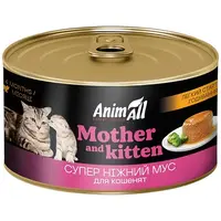 AnimAll Mother and Kitten влажный корм для кошек и котят легкий старт кормления 85 г - супер нежный мусс (4820224502717) 