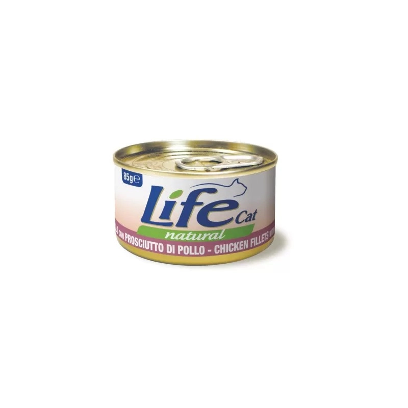 Lifecat влажный корм для кошек 85 г - с курицей и ветчиной (8034105422728) 