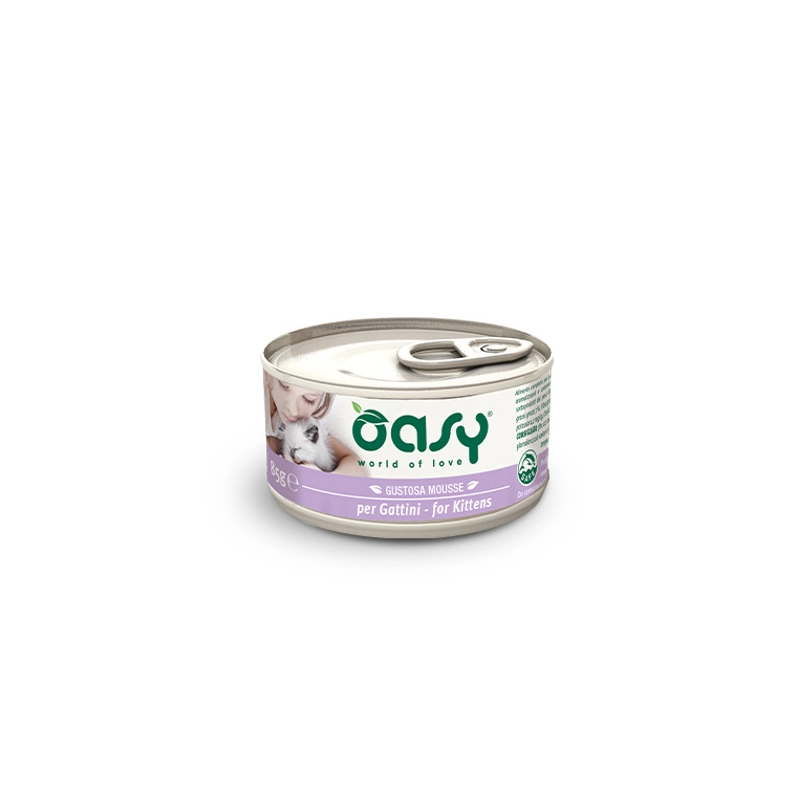 Oasy Cat Kitten вологий корм для кошенят 85 г - з дегідрованими протеїнами м'яса (8053017342771) 
