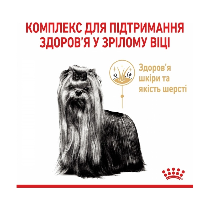 Royal Canin YORKSHIRE Terrier AGEING 8+ СУХИЙ КОРМ Супер-преміум собаки породи йоркширський тер'єр (з м'ясом) 1.5 кг  - фото 5